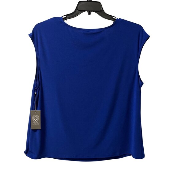 Vince Camuto V-Neck Blue Sleeveless Top Size 1X Polyester/Spandex Blend. NWT - Picture 11 of 12